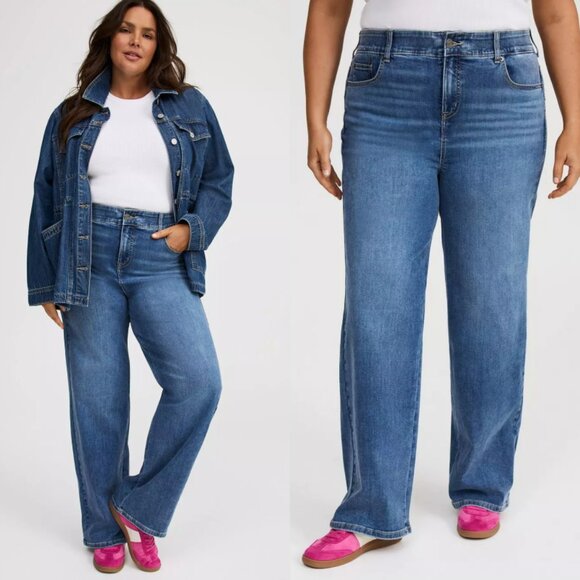 NWT Torrid 18 Bombshell Wide Leg High-Rise Jean 18R - Picture 1 of 10